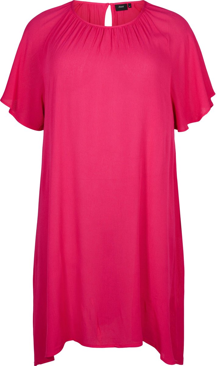 ZIZZI EROSE, S/S, ABK DRESS Dames Jurk - Pink - Maat XL (54-56)