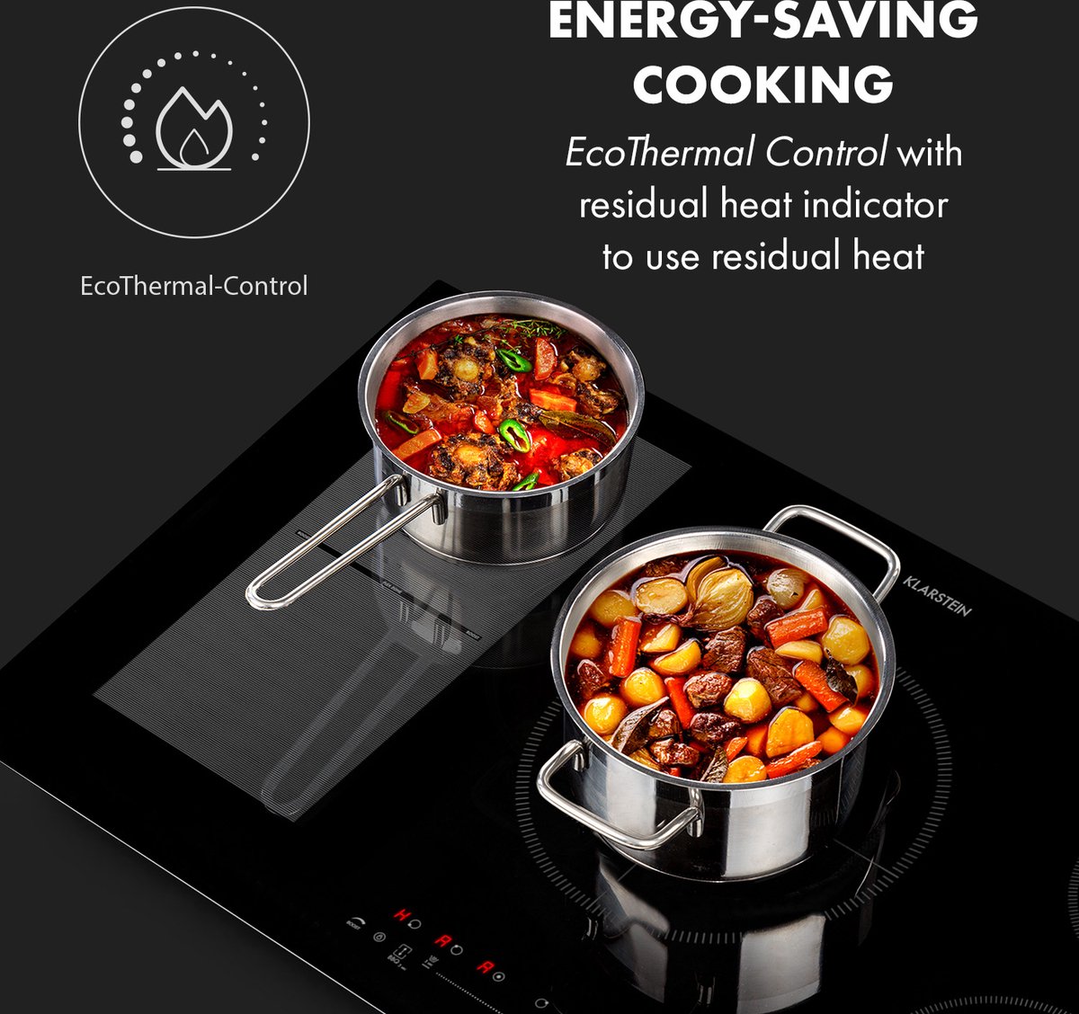 Klarstein Delicatessa 90 Hybrid inbouw inductiekookplaat 5 zones 7400W zwart