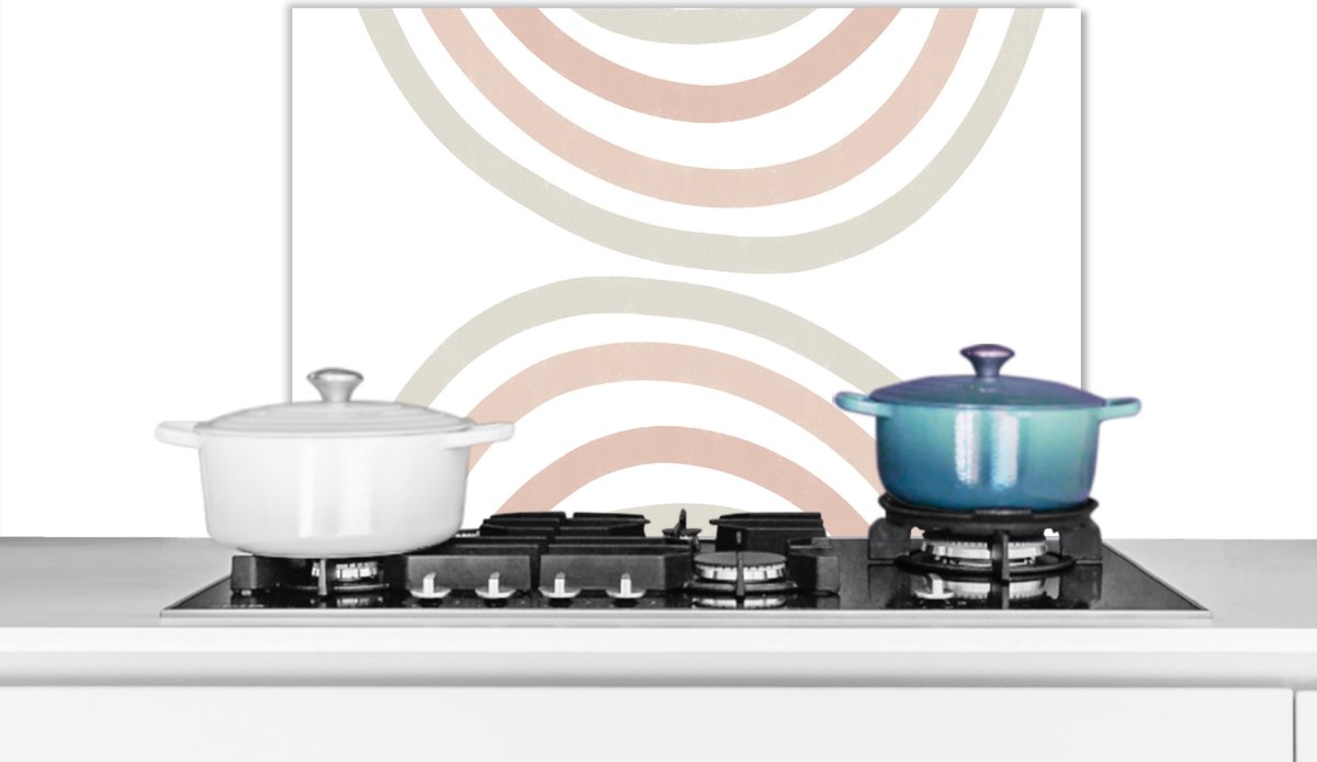 Spatscherm keuken - Pastel - Design - Regenboog - 60x40 cm - Keuken achterwand - Spatscherm