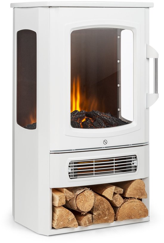 Klarstein Bormio Panorama Elektrische Haard - 1000/ 2000 W - Thermostaat - Wit