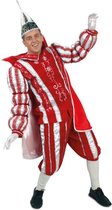 Prins Carnaval kostuum pak rood wit - maat 50 - jas broek cape prinsenpakspak fluweel - zonder steek