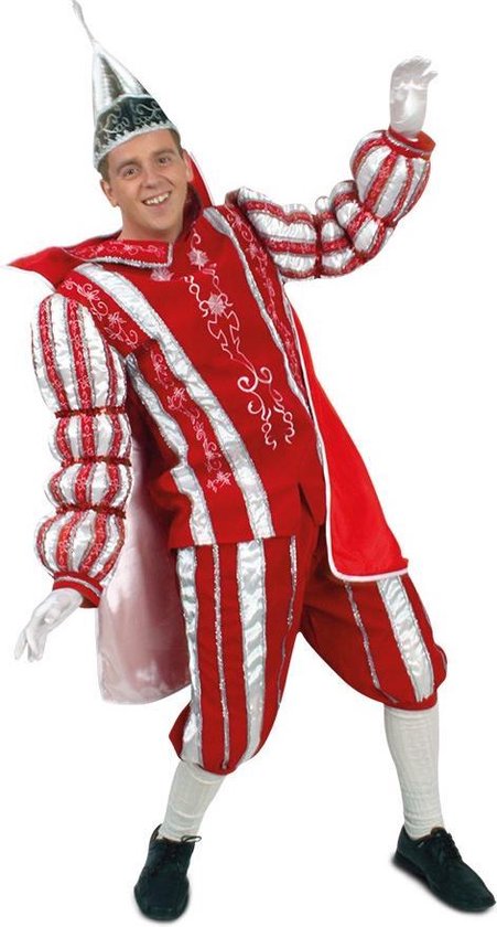 Prins Carnaval kostuum pak rood wit - maat 50 - jas broek cape  prinsenpakspak fluweel... | bol.com