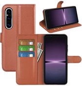 Sony Xperia 1 V Hoesje - MobyDefend Kunstleren Wallet Book Case (Sluiting Voorkant) - Bruin - GSM Hoesje - Telefoonhoesje Geschikt Voor Sony Xperia 1 V