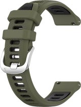 Bracelet en Siliconen - adapté pour Garmin Venu 2 et Vivoactive 4 - vert armée-noir