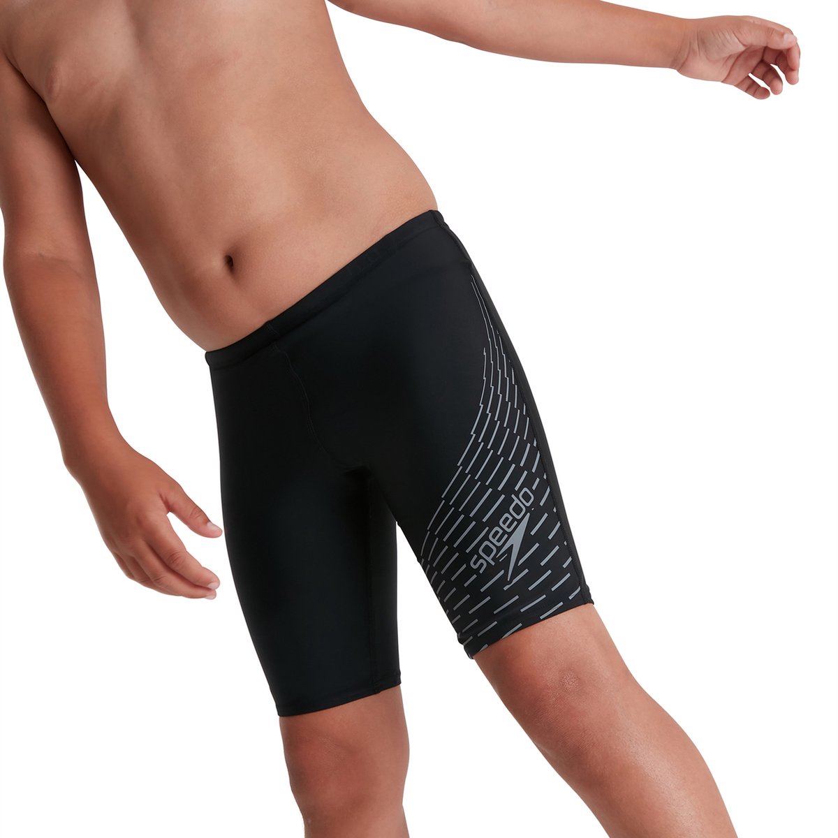 Speedo Medley Logo Jammer Zwart/Grijs Jongens Sportzwembroek — afbeelding 6