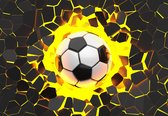 Fotobehang 3D Voetbal - Vliesbehang - 450 x 300 cm