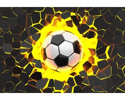 Fotobehang 3D Voetbal - Vliesbehang - 450 x 300 cm