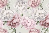 Fotobehang Pioenbloemen In Pastel - Vliesbehang - 254 x 184 cm