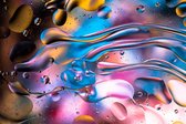 Fotobehang Abstract Colorful Liquid Water Splash And Bubbles Background. Macro Photography - Vliesbehang - 360 x 240 cm