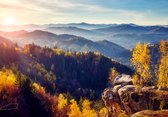 Fotobehang Landschap Bergen Bos - Vliesbehang - 460 x 300 cm