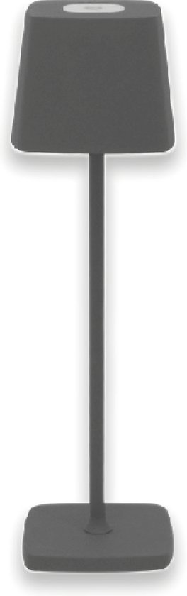 Idena LED Tischleuchte Touch Fado Metall Grau 10x16,5cm Akku USB C Dimmbar 3 Modi Innen Tafellamp 62894290
