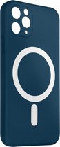 MagSafe Case geschikt voor iPhone 11 Pro Soft Touch Raised Edges Pauwblauw
