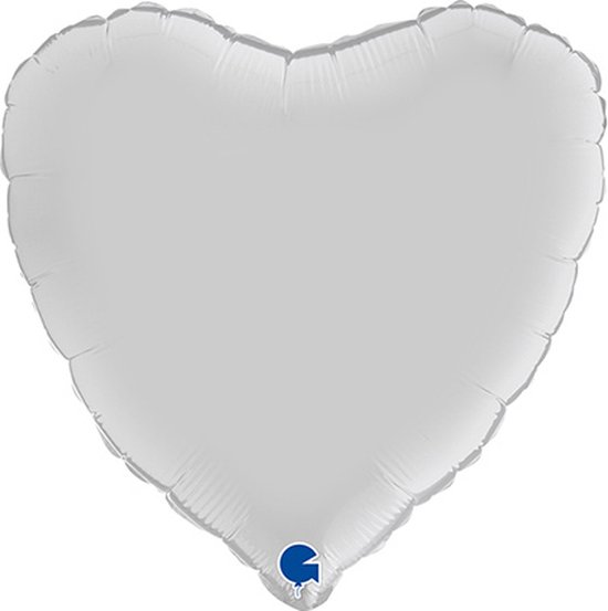 Folieballon - heart satin white - 18"