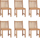 VDXL Tuinstoelen 6 st met kussens massief teakhout