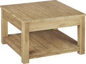 Teakea - Teak salontafel met lade en onderblad | 60x60x45