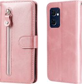 Fonu Wallet hoesje met rits Geschikt Voor Oppo Find X5 Lite - Roségoud