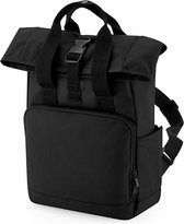 Recycled Mini Twin Handle Roll-Top Backpack BagBase Junior - 9 Liter Black