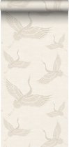 Origin Wallcoverings behangpapier kraanvogels zandkleurig - 347827 - 0,53 x 10,05 m