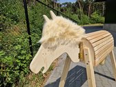 Buiten speelgoed - Stevig Houten Tuin Paard voor kinderen om op te zitten. Decoratief/educatief en creatief door zelf te lakken en te personaliseren.