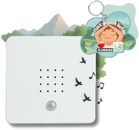 Nichoir Flurriez avec son - Nichoir pour oiseaux avec son - Avec capteur - Pour Toilettes - Détecteur de mouvement - Zwitscherbox - Nichoir à oiseaux chantant - Du plaisir pour la maison ! Blanc pur