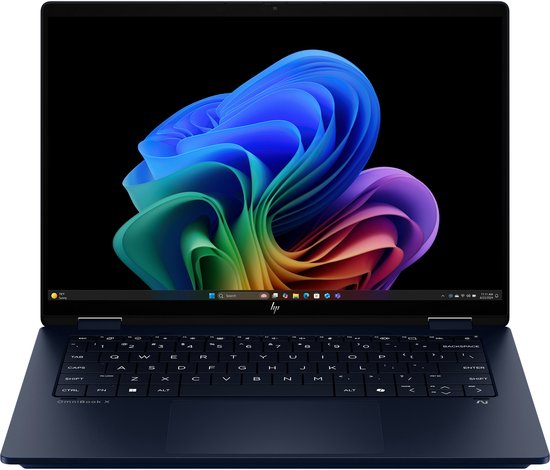 HP OmniBook X FlipNGAI 14-fm0013dx Copilot+ PC Intel Core Ultra 5 226V Hybride (2-in-1) 35,6 cm (14") Touchscreen 2K 16 GB LPDDR5x-SDRAM 512 GB SSD Wi-Fi 6E (802.11ax) Windows 11 Home Blauw - HP - Hoofdafbeelding