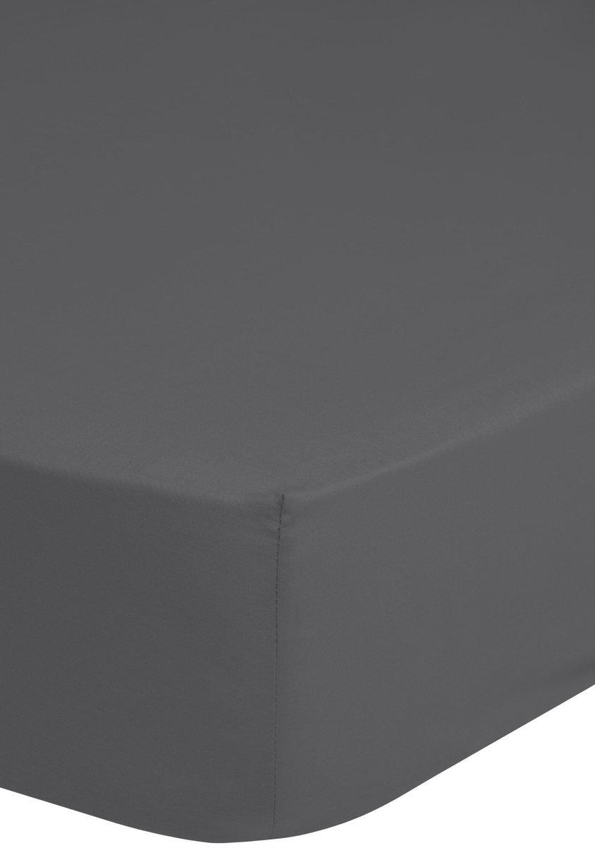HIP hoeslaken effen kleur - 1 persoons 100x200 cm - Grijs - 100% Katoen satijn