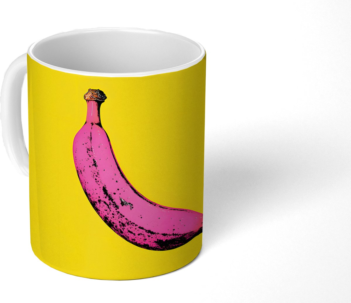 Mok - Koffiemok - Banaan - Grafisch - Geel - Mokken - 350 ML - Beker - Koffiemokken - Theemok