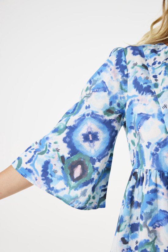 GARCIA Dames All over print Jurk Blauw Korte mouw