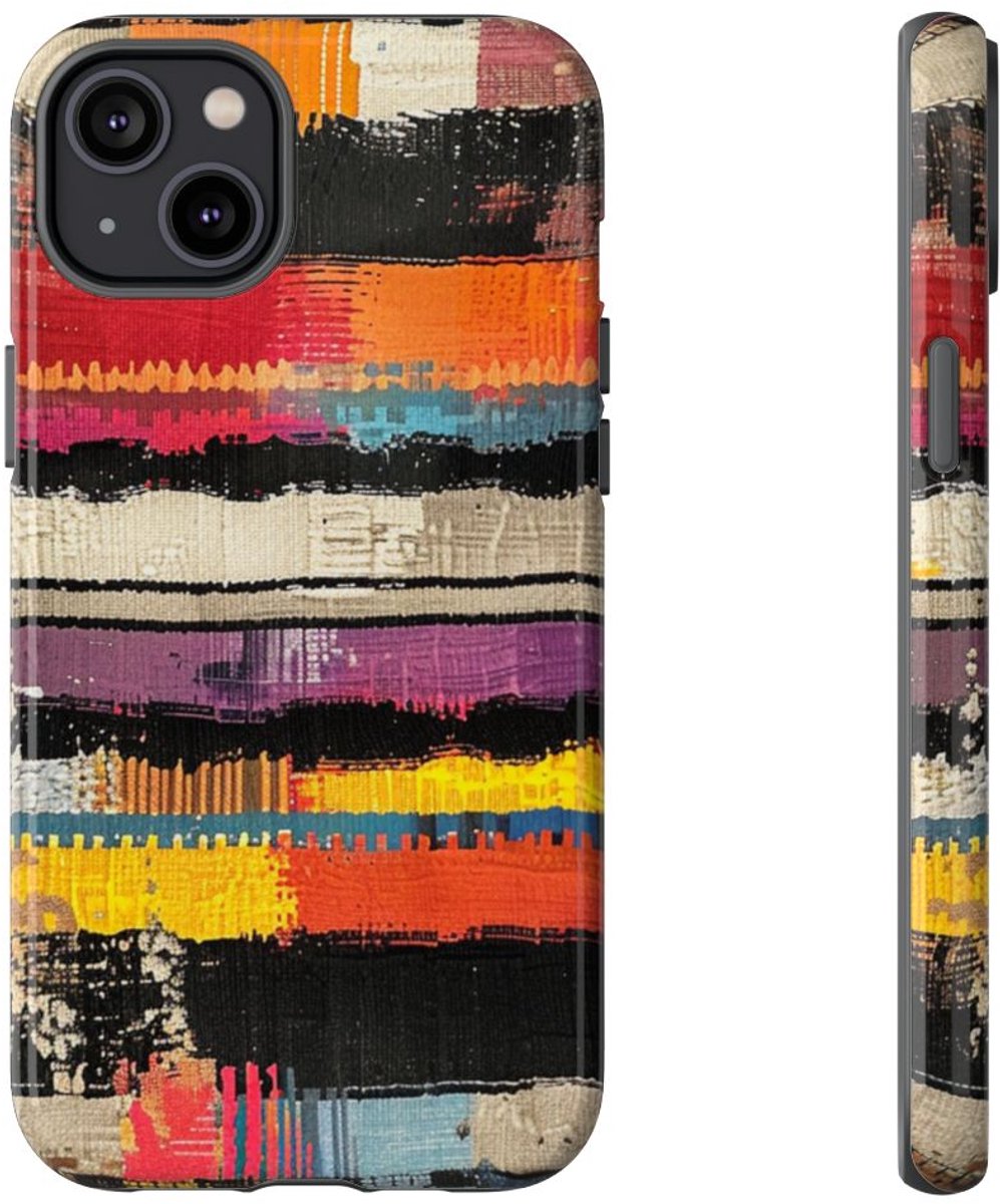 Kleurrijk Abstract Geweven Patroon – Telefoonhoesje Geschikt voor iPhone 14 Plus