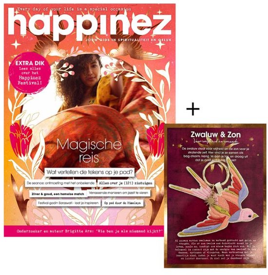 Happinez 6-2025 + Festival zwaluw sleutelhanger