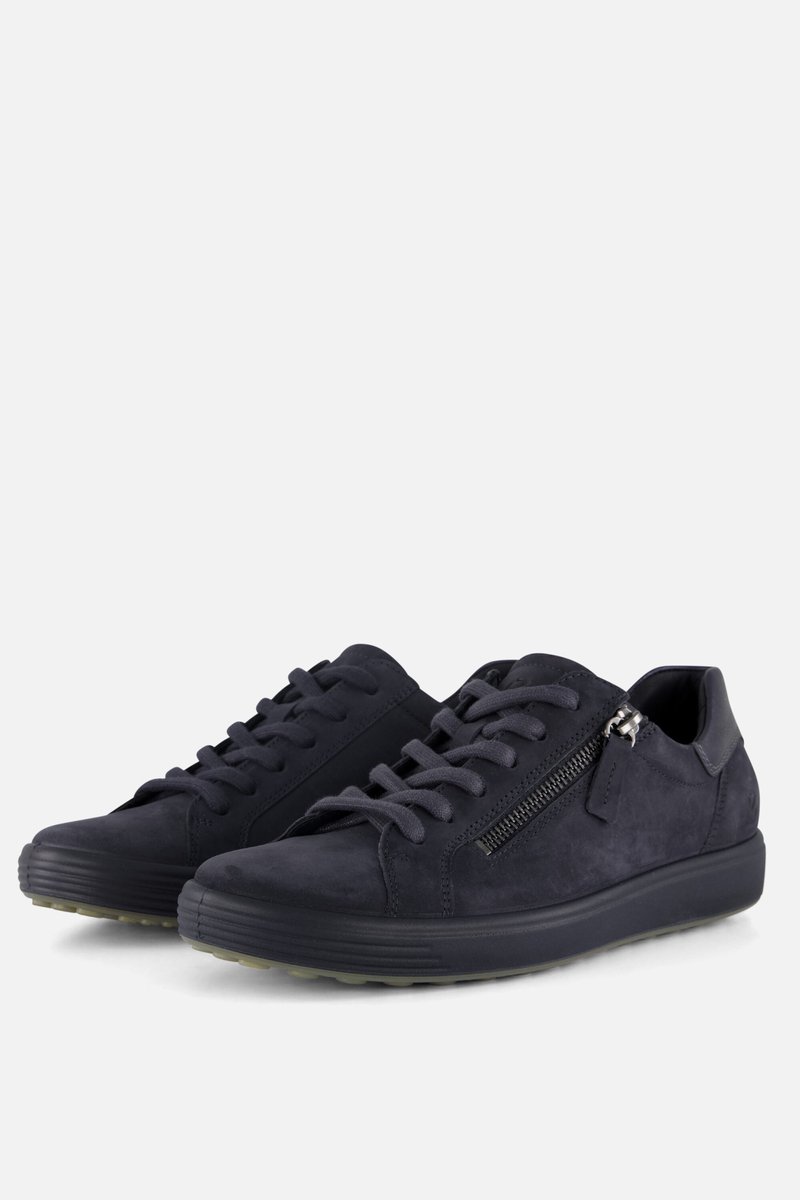 Ecco Soft 7 Slide Sneakers blauw Nubuck