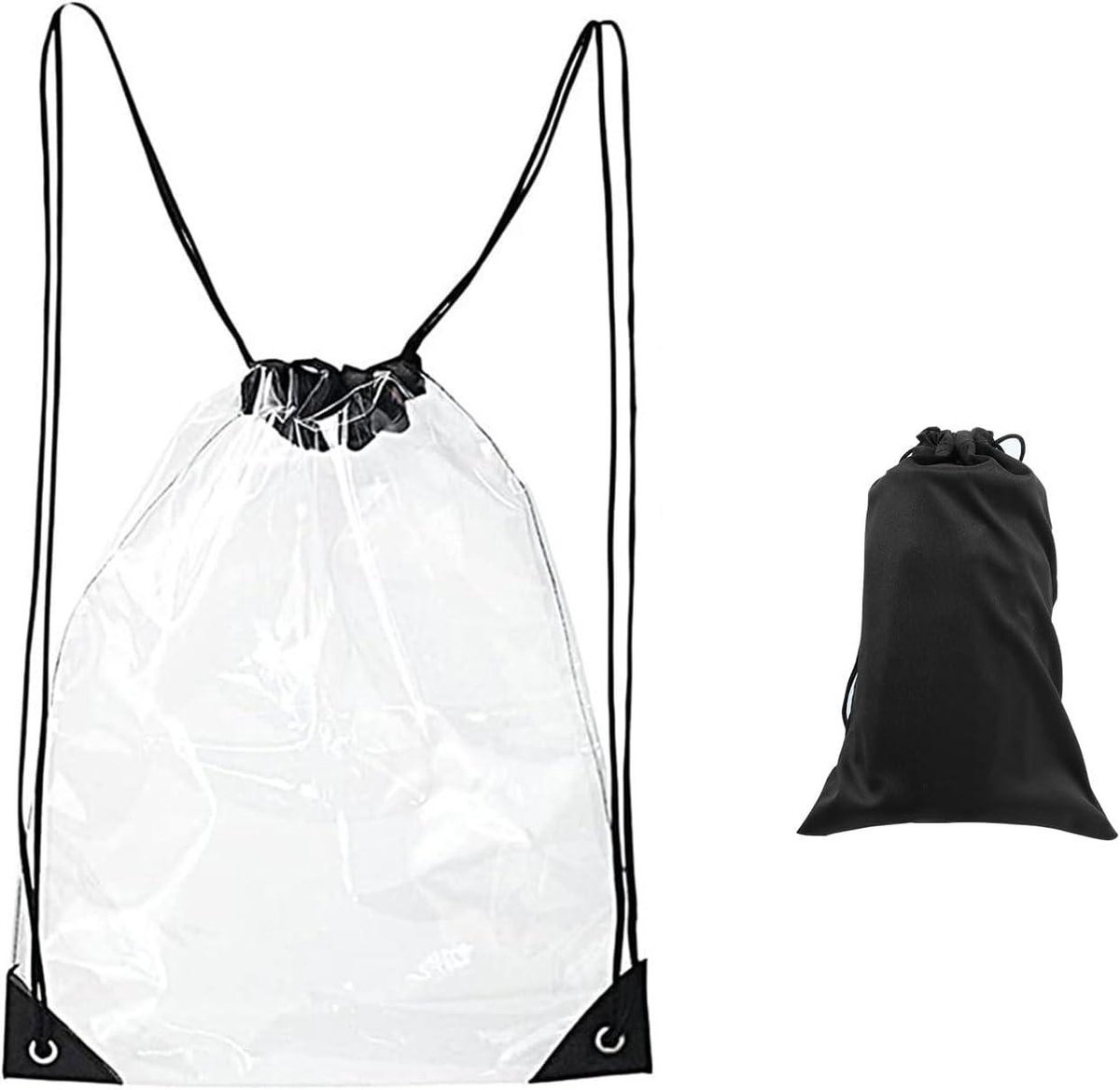 Transparante premium gymtas met trekkoord - ideaal voor sport, school en festivals