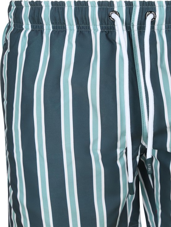 Short de bain rayé vert - Taille M - Short de bain homme - Séchage rapide