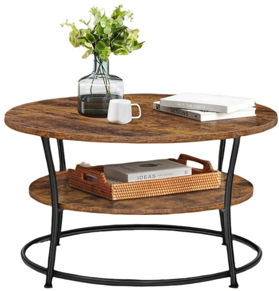 Ronde eettafel voor 4 personen essen houtfineer - Zwart - ANTALIZA