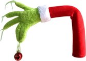 Allecto Plus - Ornements de sapin de Noël amusantes en forme de bras de Grinch vert pour une Décorations de Noël avec un Look poilu - Topper de sapin de Noël avec Design de bras de Grinch pour des jours de Noël festifs