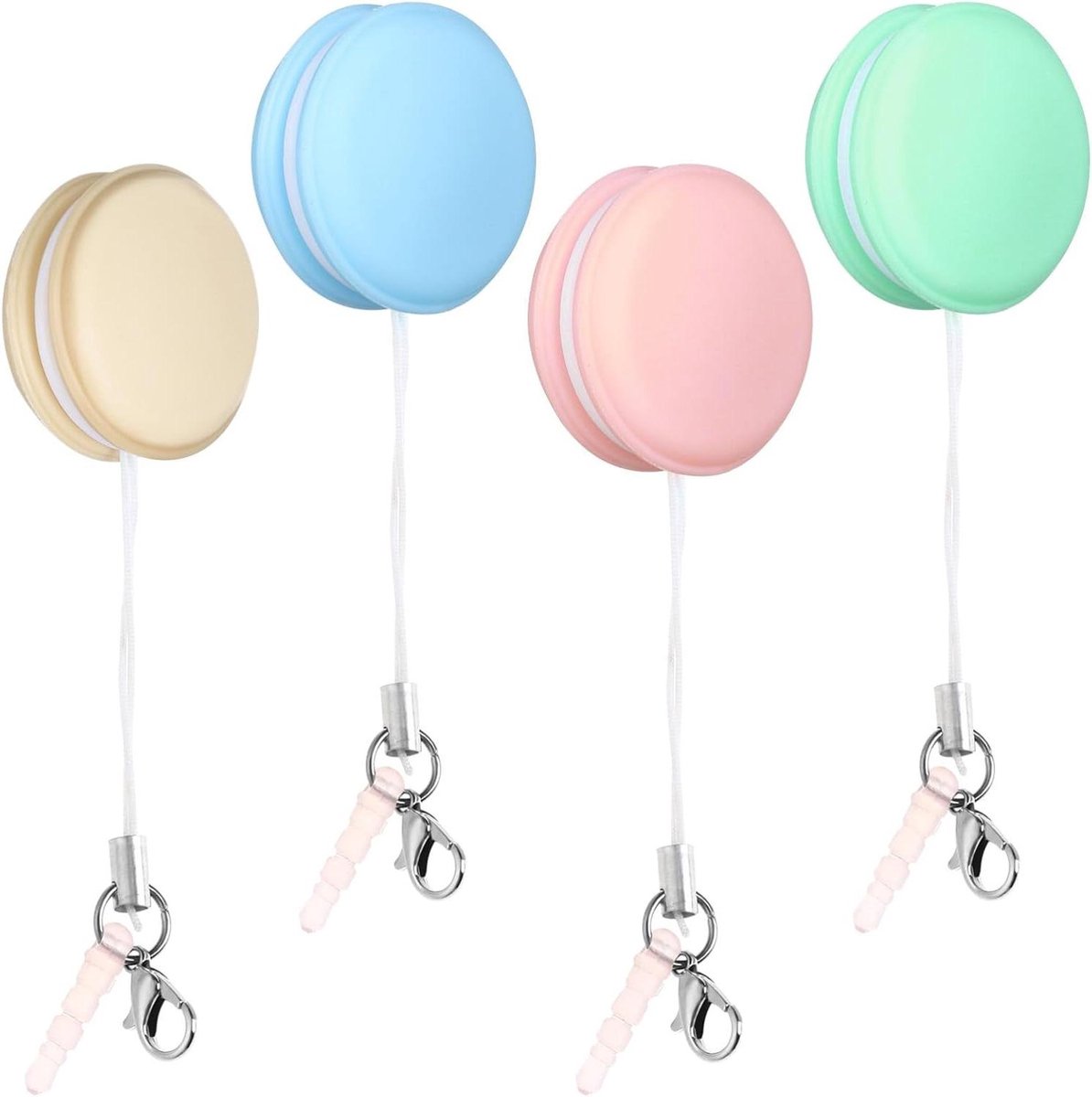 4 stuks leuke mobiele telefoon schermreiniger - schermdoek - hanger - beeldschermbrillen - camera - Roze Blauw Groen Khaki 3.5×3.5CM
