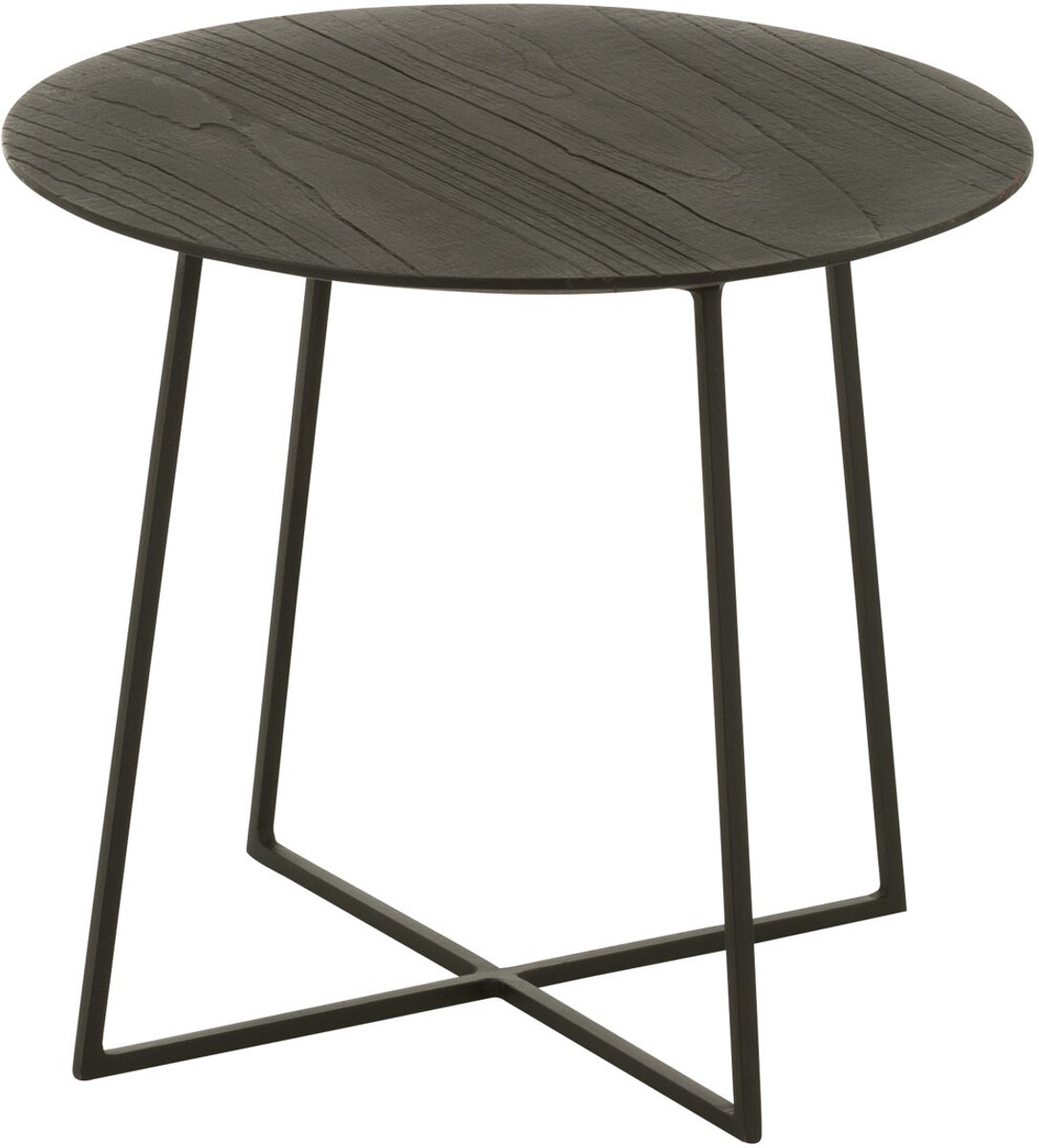 J-Line salontafel Rond - hout/metaal - zwart