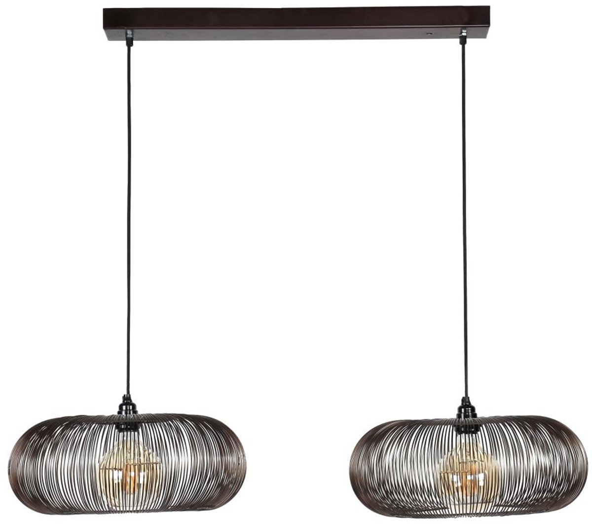 Giga Meubel Hanglamp Disk - Zwart Metaal - 2-Lichts - 102x43x150cm