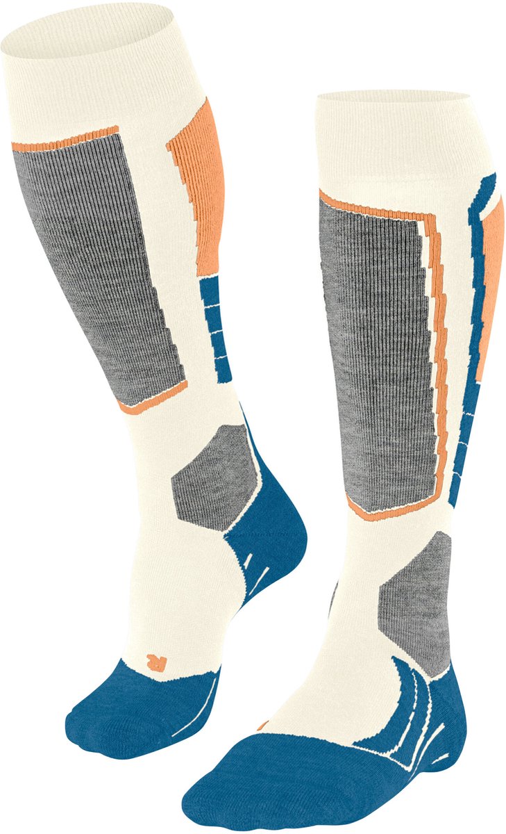 Damen SK2 warm dik wol functioneel materiaal skisokken dames offwhite-candy Wit