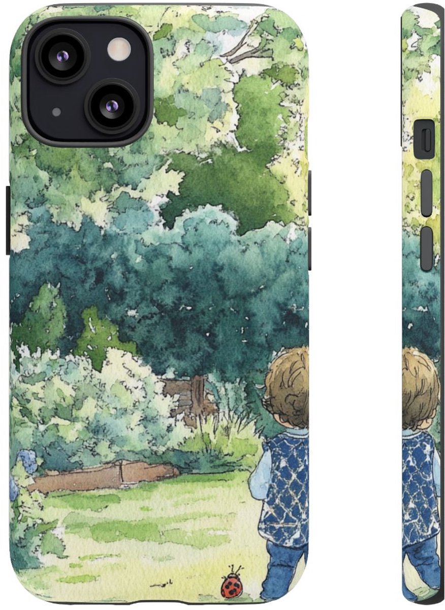 Kind in Tuin Aquarel – Telefoonhoesje Geschikt voor iPhone 13