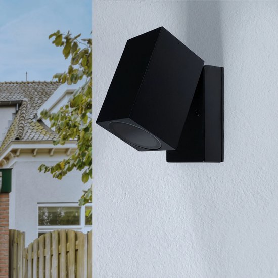 PURPL Wandlamp Kantelbaar - GU10 - IP44 Spatwaterdicht - Voor binnen- en overdekte buitenruimte - Zwart