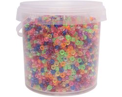 Colorations pony kralen speelgoed transparant 4 x 6 mm 500 gr multi kleuren.