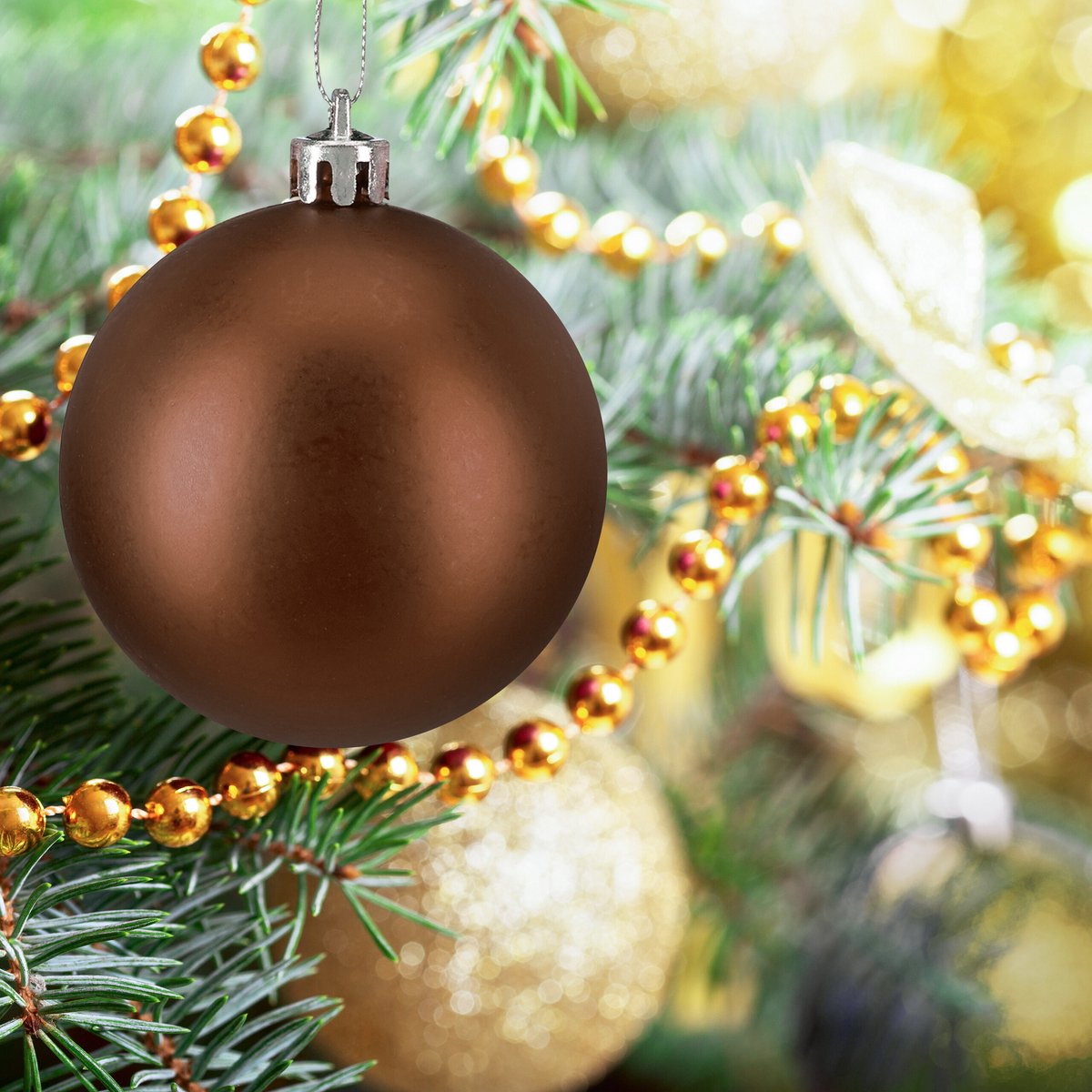 kerstballen set van 50 - Ø 6 cm - mat - kunststof - bruin – foto 7