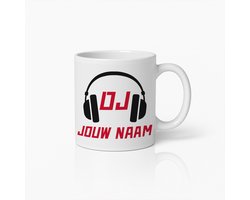 Gepersonaliseerde DJ Naam Keramische Mok – Op Maat Gemaakte Koptelefoon Muziekliefhebber Koffiebeker