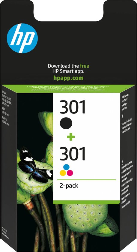 HP 301 - Inktcartridge - Origineel - Zwart en Kleur - 2-Pack