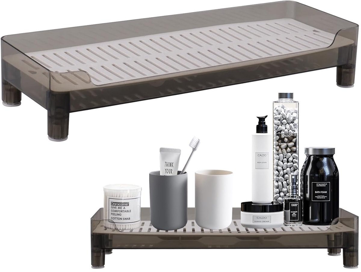 Badkamerdienblad - multifunctioneel en antislip - 1 stuk - kunststof - 35 x 12 x 6 cm