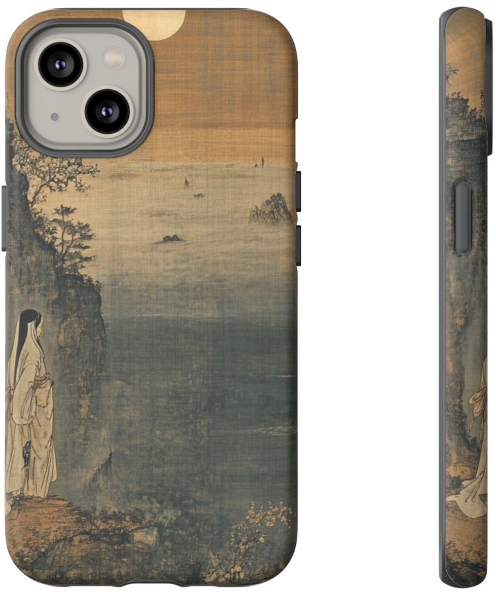 Heian-periode Non bij Berg in Maanlicht – Telefoonhoesje Geschikt voor iPhone 14