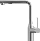 Cecipa max Keukenkraan met Uittrekbare Uitloop - Keukenmengkraan - Handdouche met 2 straalsoorten - Uittrekbaar - Flexibele Slang - RVS