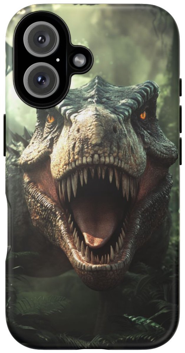 Gedetailleerde Dinosaurus in Boslandschap – Telefoonhoesje Geschikt voor iPhone 16