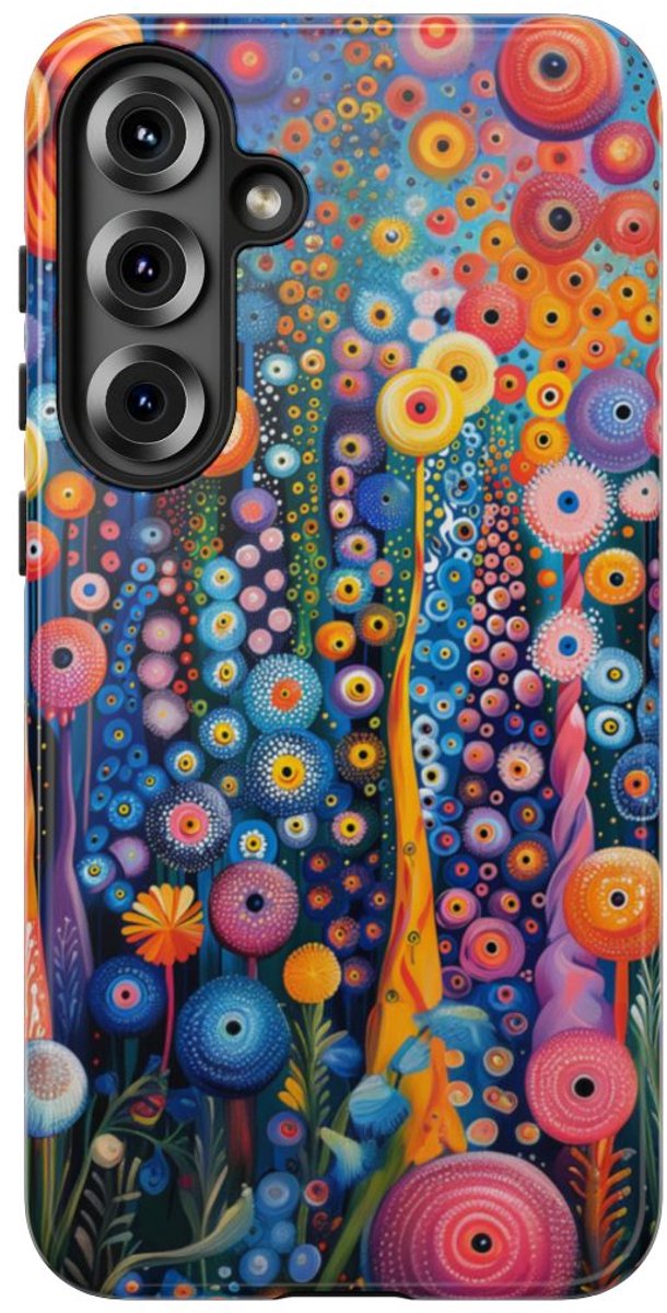 Levendig Abstract Bloemenpatroon – Telefoonhoesje Geschikt voor Samsung Galaxy S25 Plus